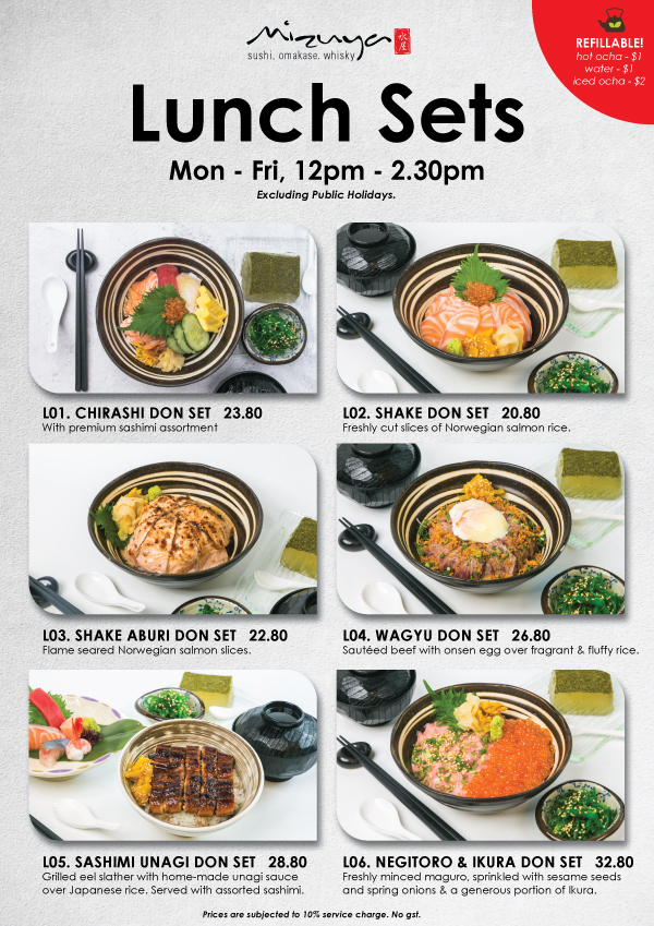 Menu Mizuya Singapore